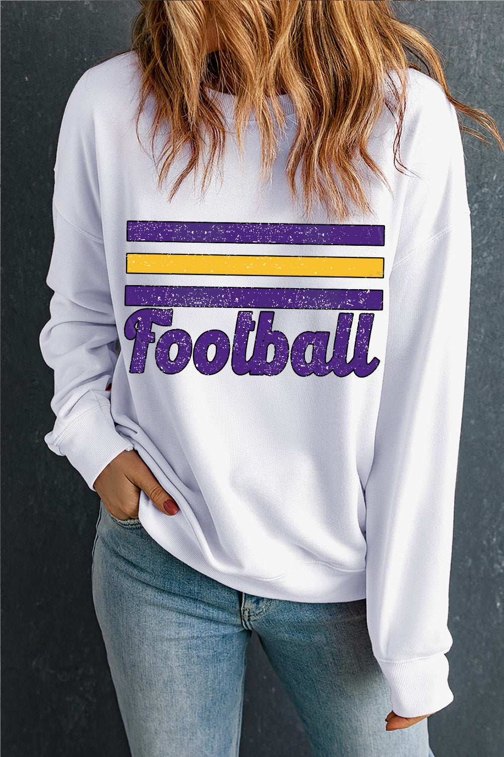 FOOTBALL Graphic Long Sleeve Sweatshirt