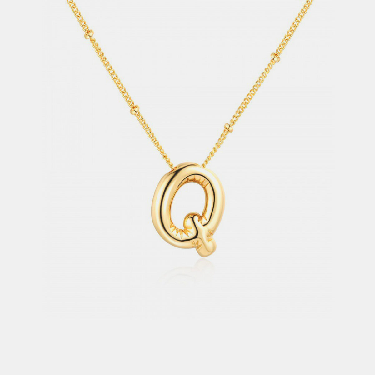 K-S Gold-Plated Bubble Initial Necklace