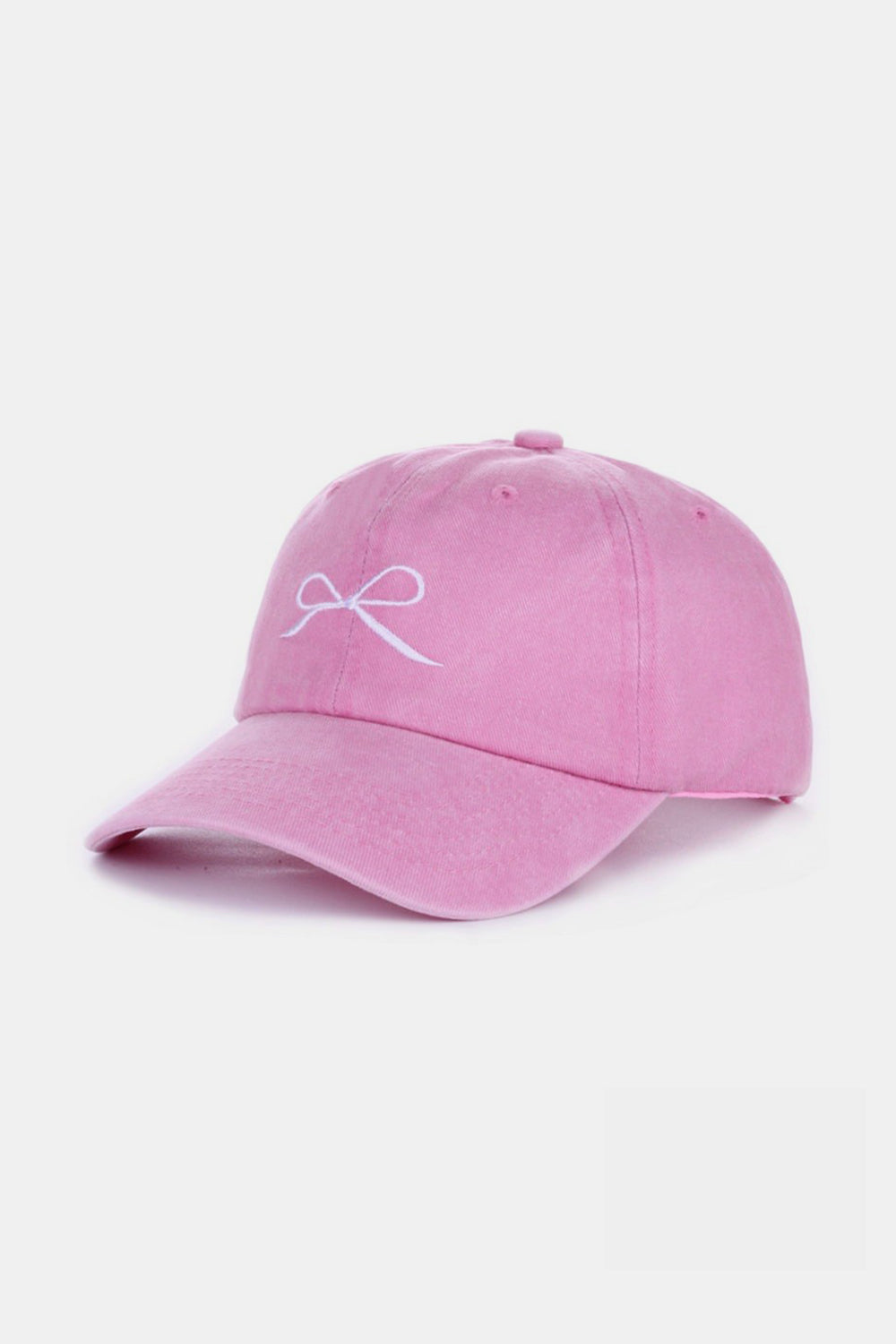 Zenana Bow Embroidered Washed Cotton Caps