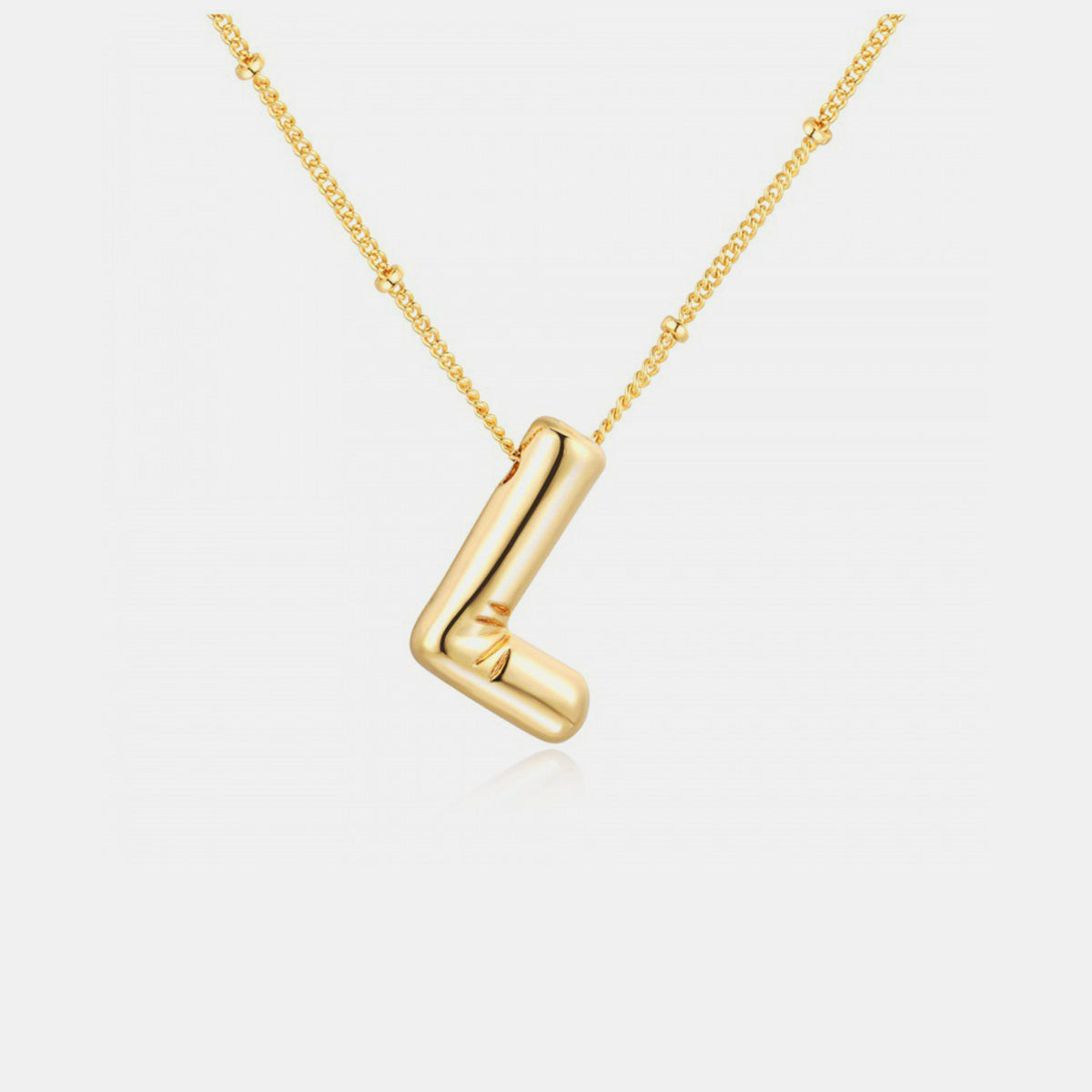 K-S Gold-Plated Bubble Initial Necklace