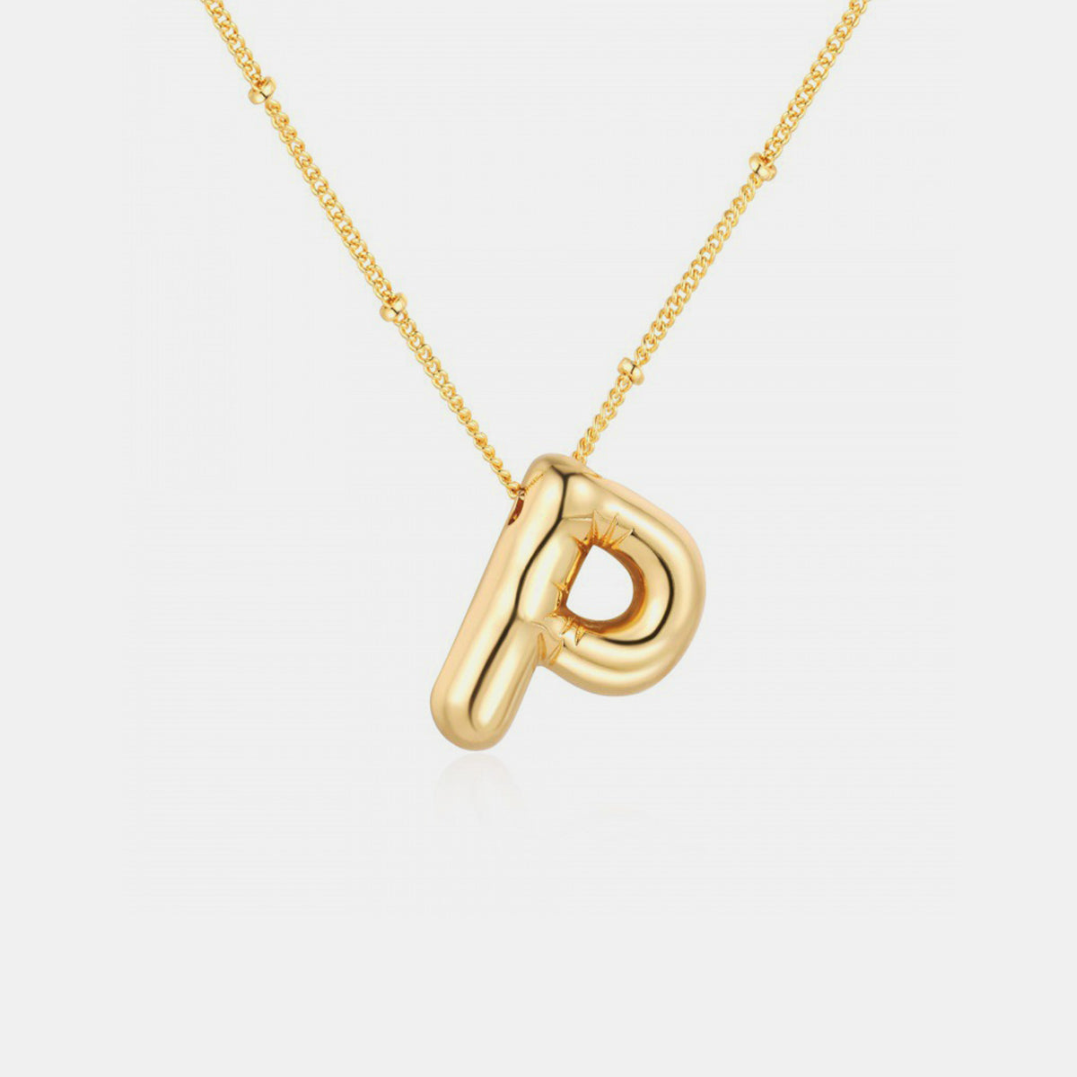 K-S Gold-Plated Bubble Initial Necklace