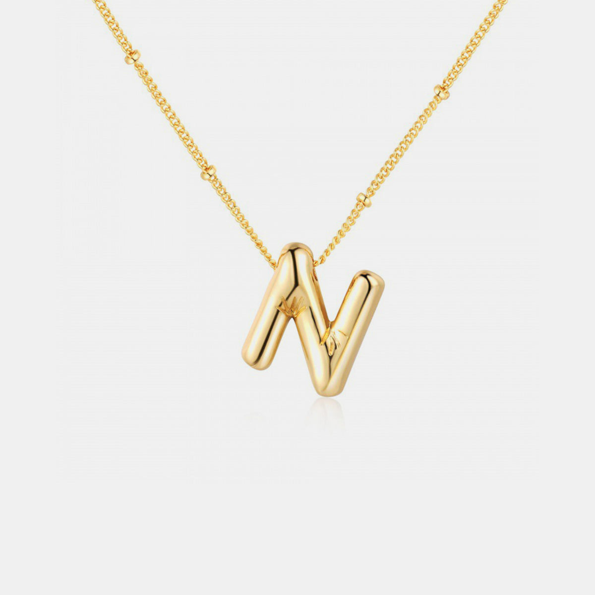 K-S Gold-Plated Bubble Initial Necklace