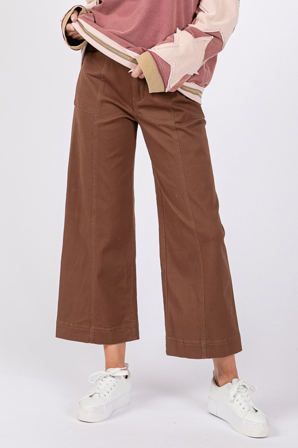 SAGE + FIG Wide Leg Cropped Pants