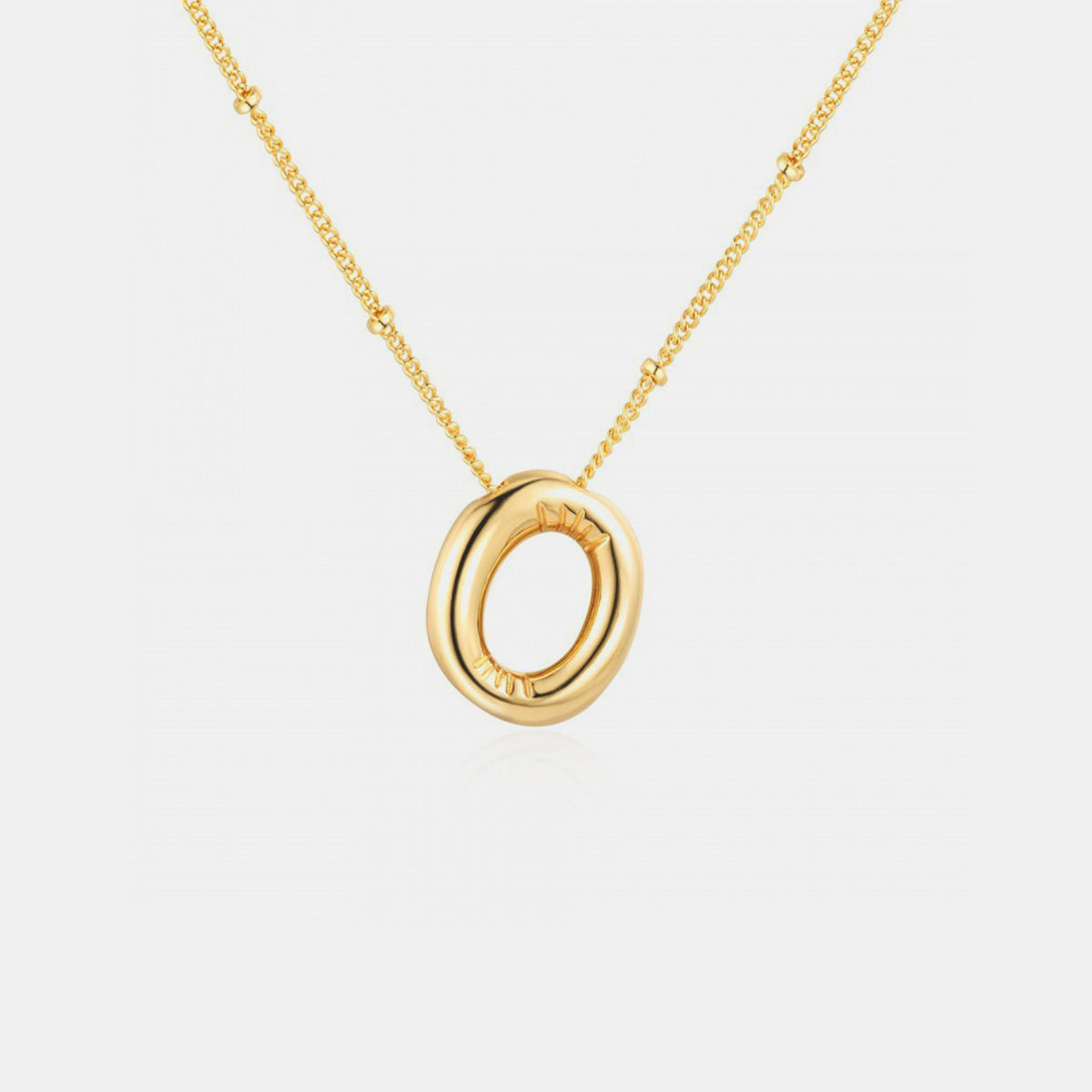 K-S Gold-Plated Bubble Initial Necklace