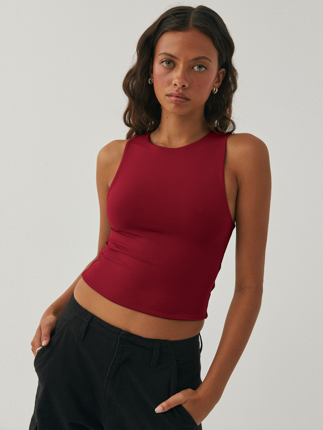 Round Neck Cropped Tank