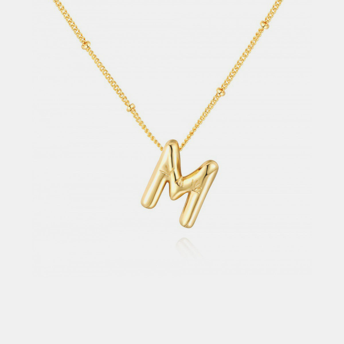 K-S Gold-Plated Bubble Initial Necklace