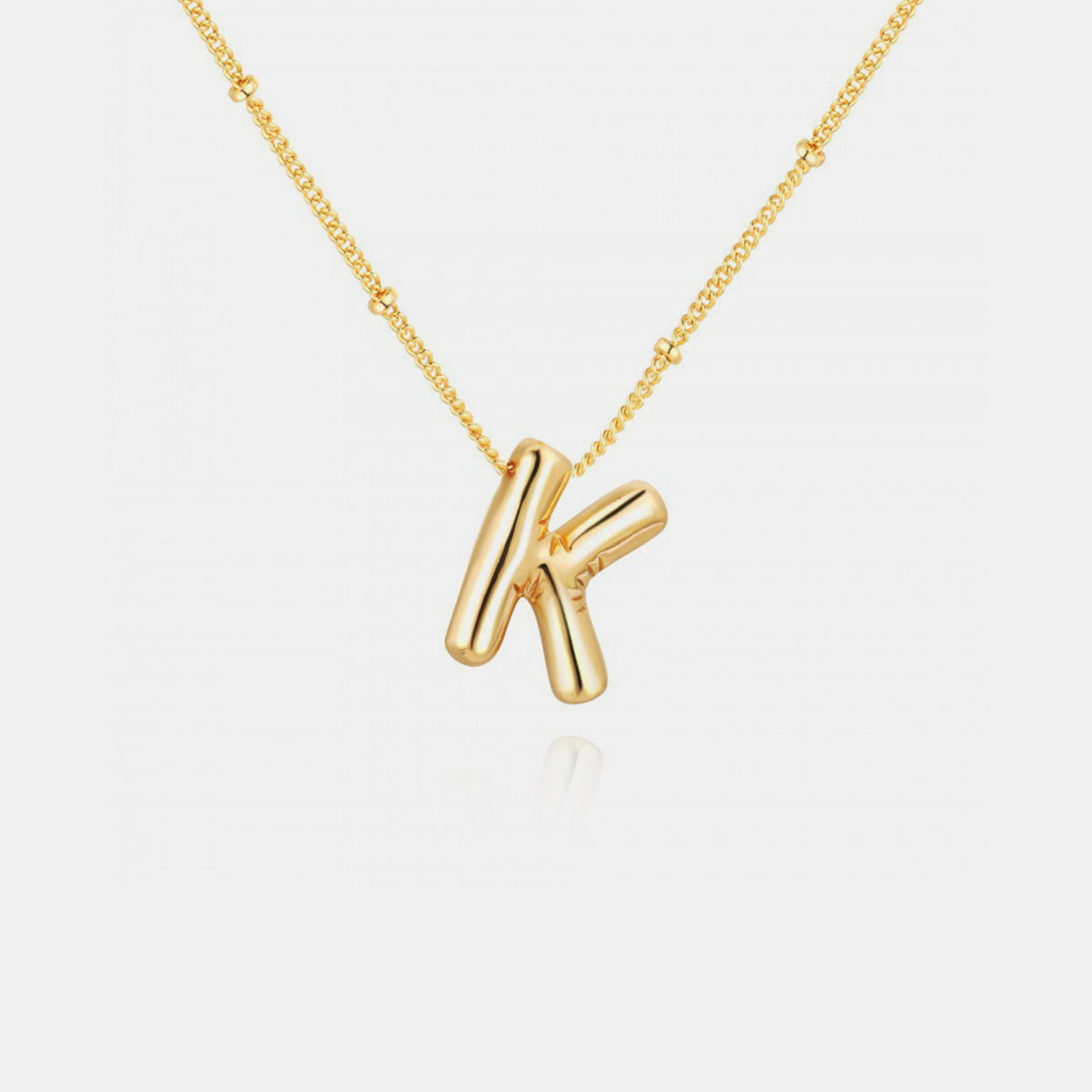 K-S Gold-Plated Bubble Initial Necklace