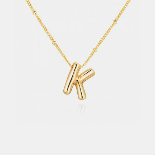 K-S Gold-Plated Bubble Initial Necklace