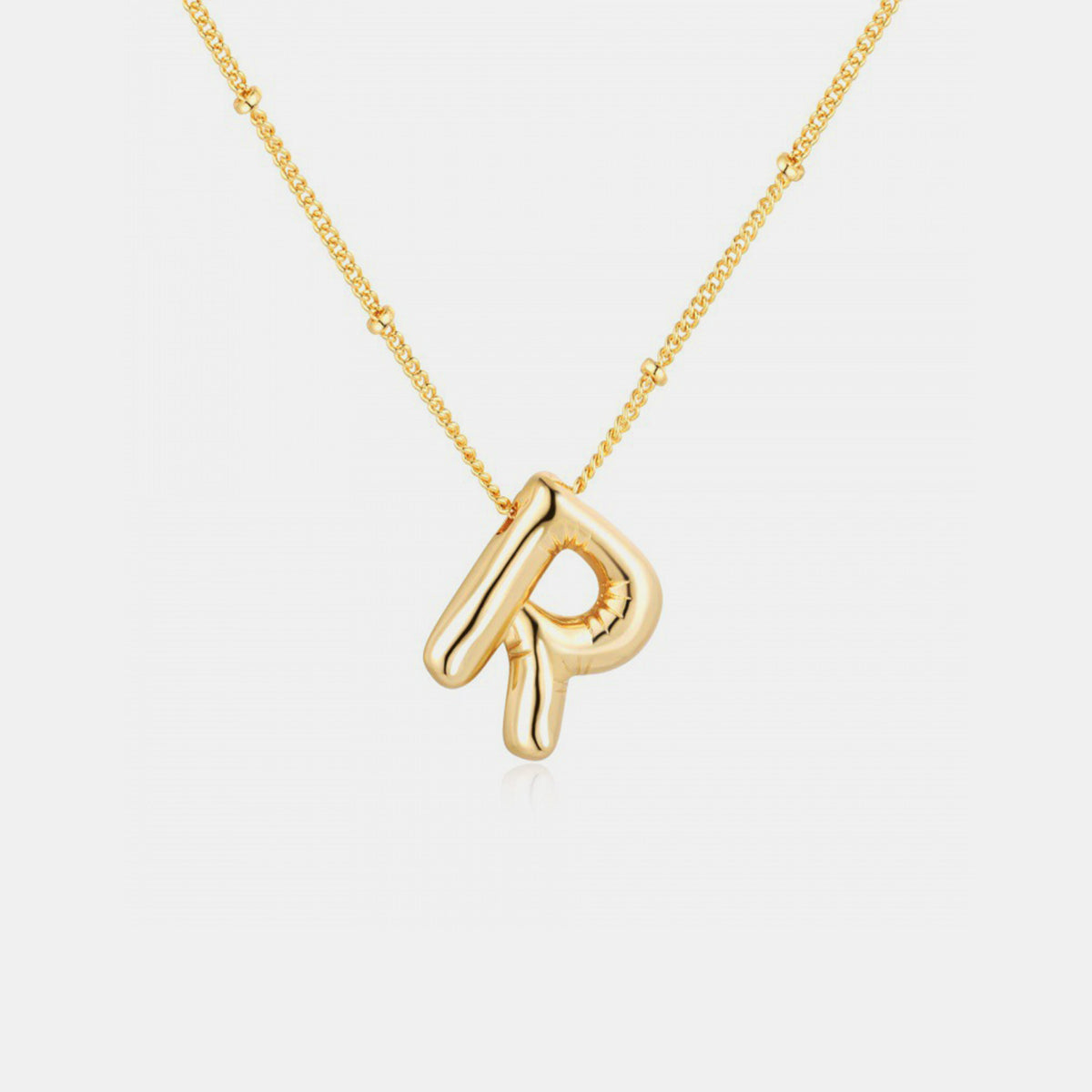 K-S Gold-Plated Bubble Initial Necklace