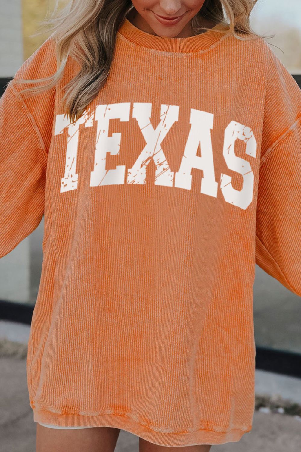 TEXAS Round Neck Long Sleeve Sweatshirt