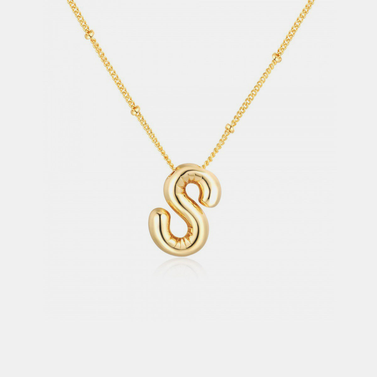 K-S Gold-Plated Bubble Initial Necklace