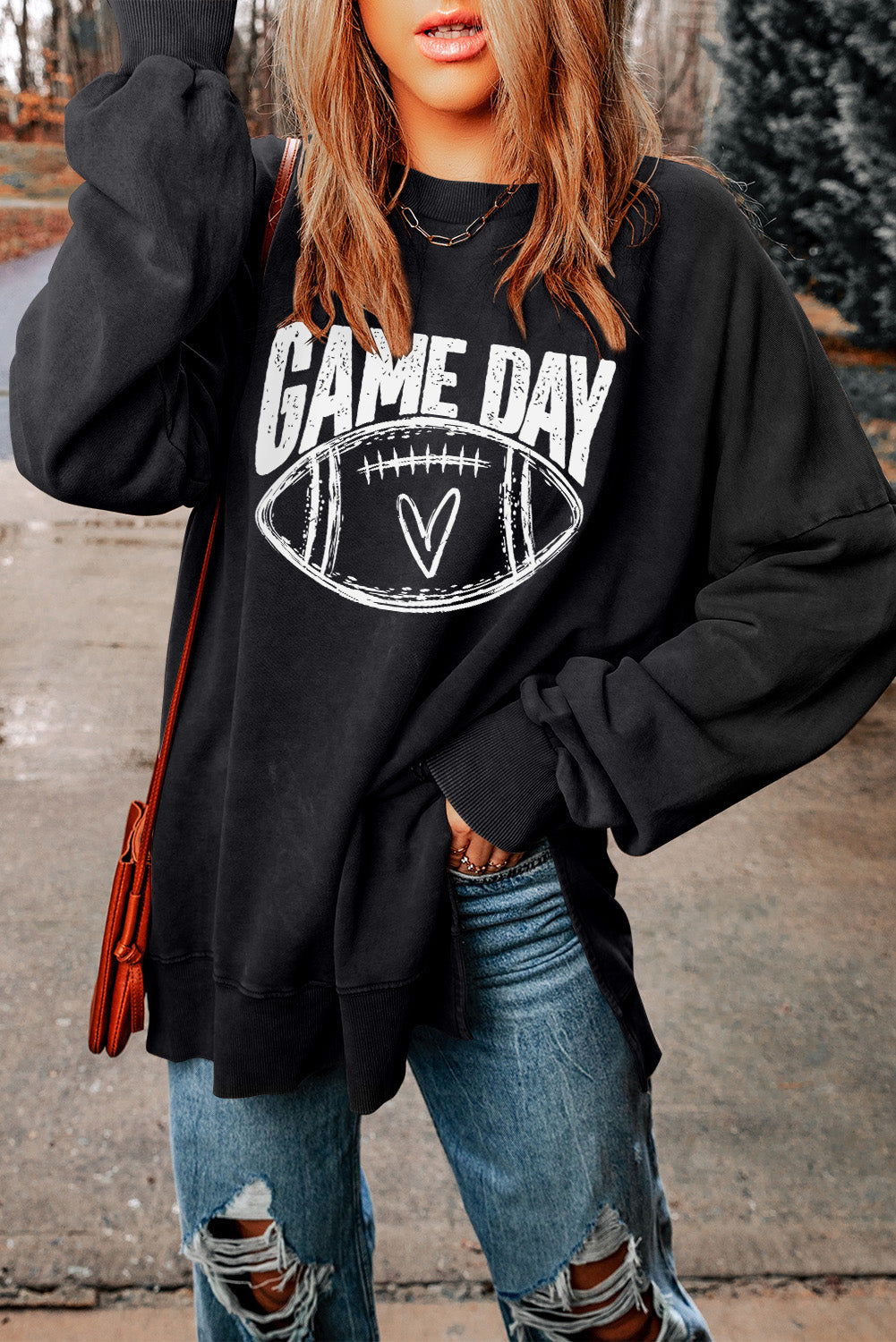 GAME DAY Graphic Slit Sweatshirt